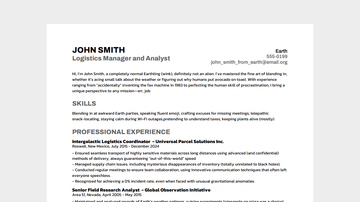 resume picture
